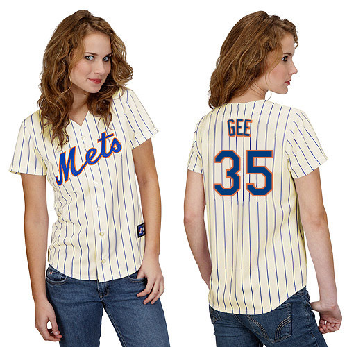Dillon Gee #35 mlb Jersey-New York Mets Women's Authentic Home White Cool Base Baseball Jersey